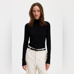 Filippa K Blue Ruffle Neck Sweater